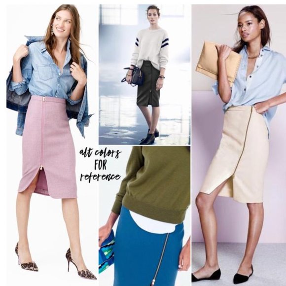 J. Crew Asymmetrical Zip Pencil Skirt in Flame - Picture 12 of 12